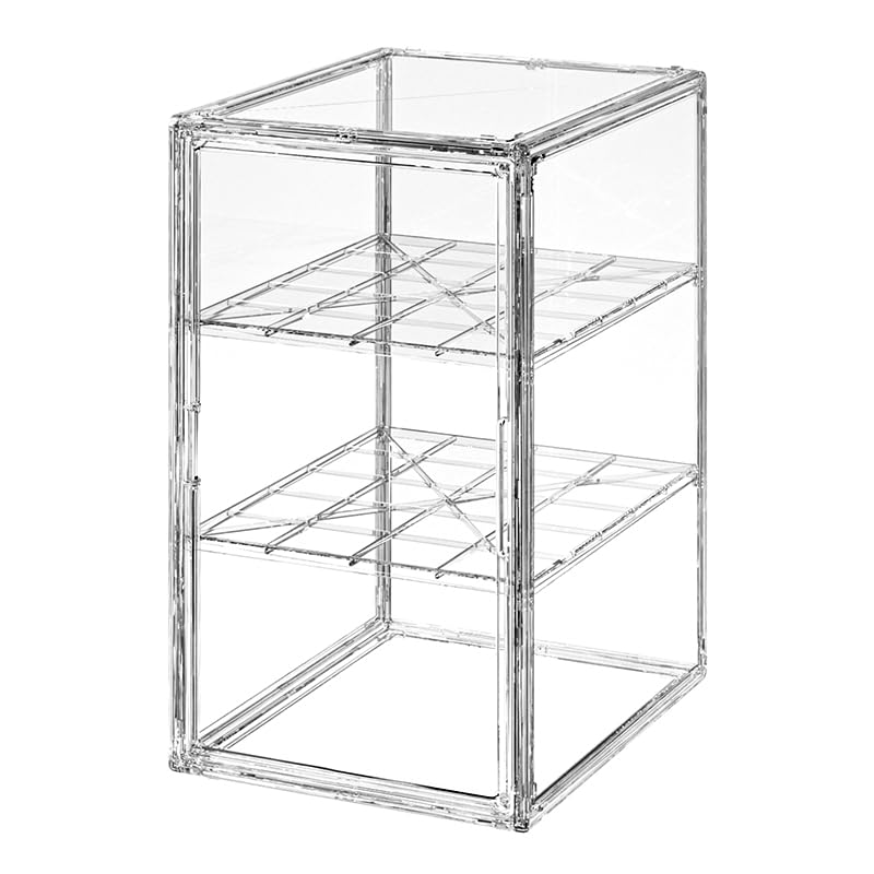 Image of BOHOIDEE Extra Large 19.7 inchX14.6 inchX11.6 inch Acrylic Display Case with 2 Division Boards, Clear Organizer Box Plastic Holder with Magnetic Door for Handbags, Purses, Boots, Figures