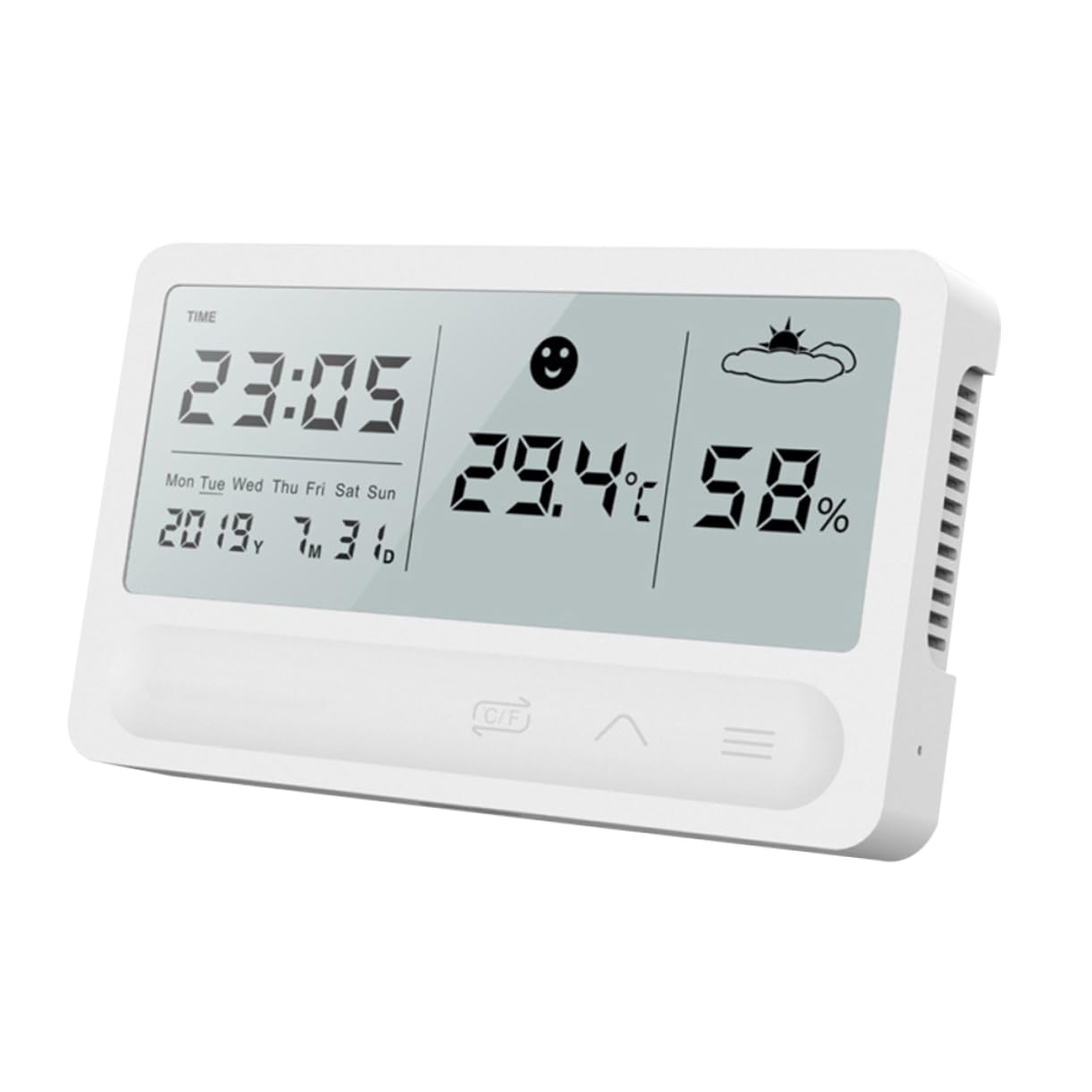 ORFOFE 1pc Humidity Gauge Indoor Thermometer Indoor Charging Thermometer Room Thermometer House Thermometer Portable Thermometer Rattan Temperature Meter Monitor White Multifunction