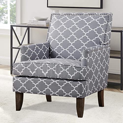 Sillón clásico tapizado gris con estructura de madera miniatura 4