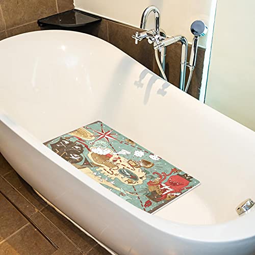Tapis de bain antidérapant pour enfants style pirate avec trous de drainage efficaces - 5