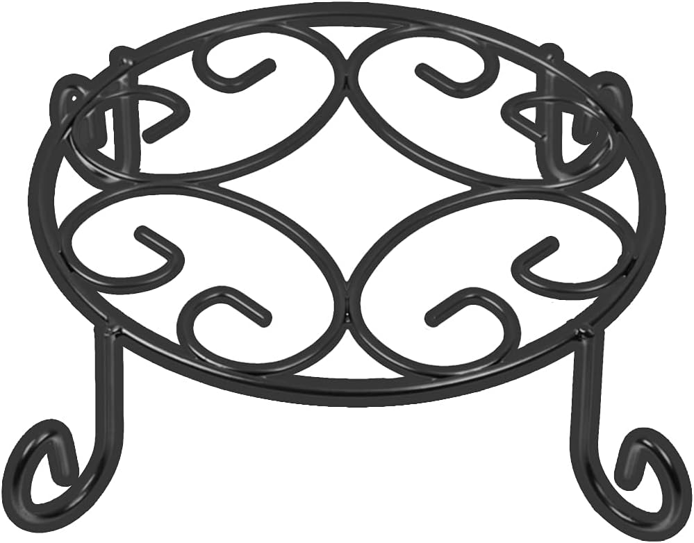 Amagabeli 10" Wrought Iron Plant Stand Pot Holder Indoor Short Plant