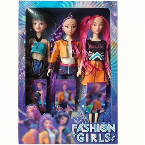 Ficlwigkis K-pop De-mon Hunters 3 PCS Figures,Hunter Fans Gift Home Desktop Decorations Christmas Birthday Party Supplies (A02-3 Pcs)