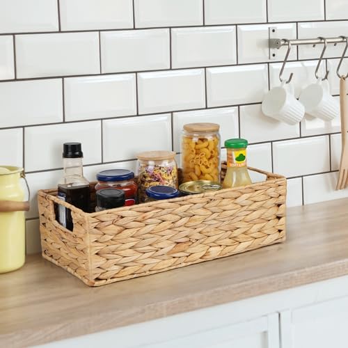 Panier de rangement en osier pour étagères (Lot de 2) 3 sections - 8