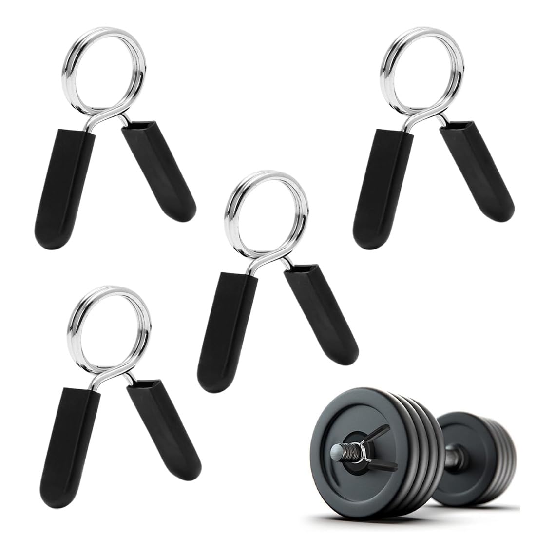 3 Morsetti A Molla Per Bilanciere – 25 Mm, Chiusura Rapida In ABS E Acciaio, Per Sollevamento Pesi E Fitness