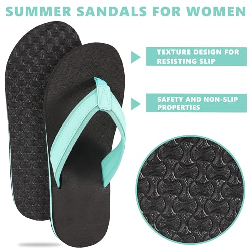 Women's Flip Flops 1 Pair, Summer Sandals for Women 5-11 Colorful Beach Slippers Vacation Shoes Indoor Outdoor2