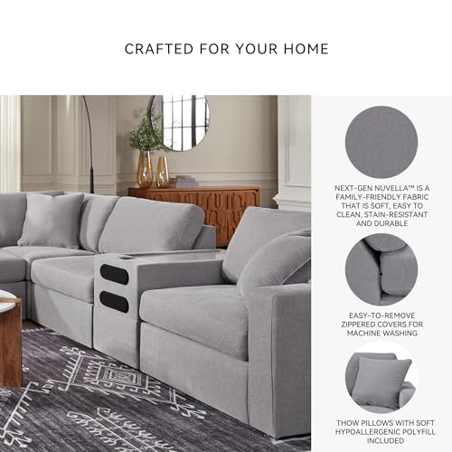 Image of Signature Design by Ashley 8-Piece Modular Sectional Couch with Console