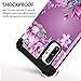 LONTECT for Galaxy Note 10 Plus 5G Case 3 in 1 Heavy Duty Hybrid Sturdy High Impact Shockproof Protective Cover Case for Samsung Galaxy Note 10+ Plus/Note 10 Plus 5G,Purple Flower/Black