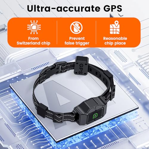 Chtoocy GPS Wireless Dog Fence, Electric Dog Fence Outdoor for Yard, Rechargeable, 25-999 Yards Adjustable Boundary, Real-Time Distance, Waterproof Collar, 3 Warning Modes Pet Containment System