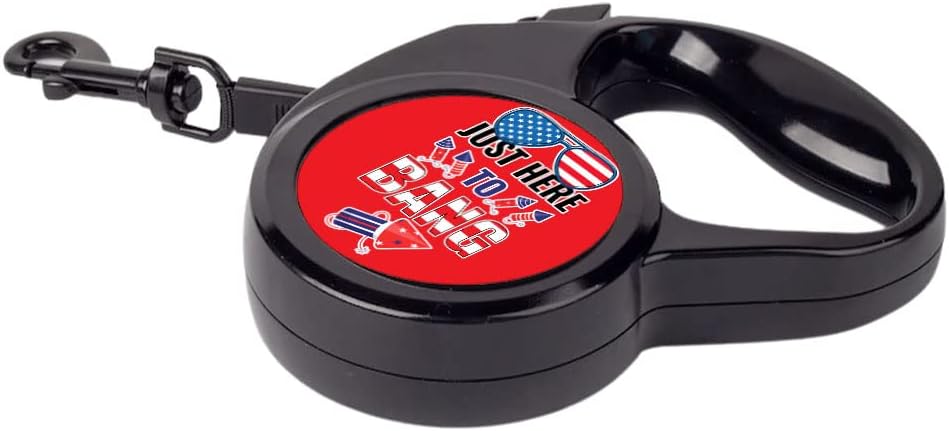 Just Here to Bang Retractable Pet Leash - American Flag Leash - Illustration Dog Leash - 197 inches