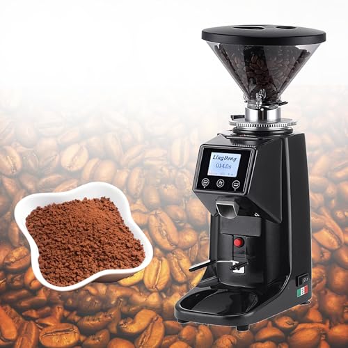Molinillo de Café para Hogar de Grado Comercial – Muelas Planas de 60mm, 19 Niveles de Molienda, Temporizador Digital, Motor de 250W, Consistente desde Espresso hasta Prensa Francesa 500ml-Black