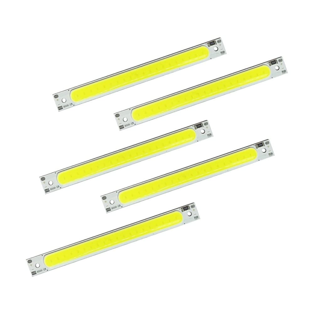 LED COB Light Platine, 5 pezzi DC 5 V 3 W Long Strip LED Chip Light Board Luce Bianca 600 mA 400 lm 6500 K per USB Touch Dimmer