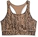 Amazon Brand - Core 10 Women's All Day Comfort Built in Sports Bra Crop Top, Beige Snake Print, X-Small