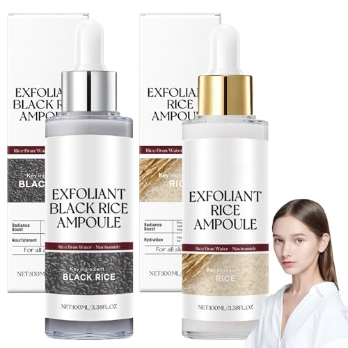 Exfoliante De Arroz Blanco Y Negro, Dúo De Ampollas De Arroz, Ampolla De Arroz Blanco, Peeling Exfoliante De Arroz Negro, Dúo De Ampollas De Arroz, Peeling Exfoliante Facial. (Negro + Blanco)