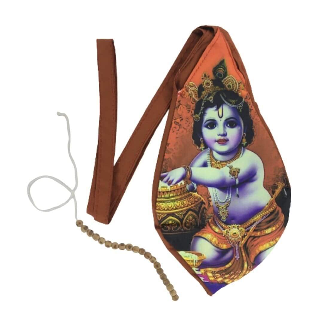 Aashita Creations Bal Krishna(Gopal) Printed Chanting Bag/Beads Bag/Gomukhi Japa Bag