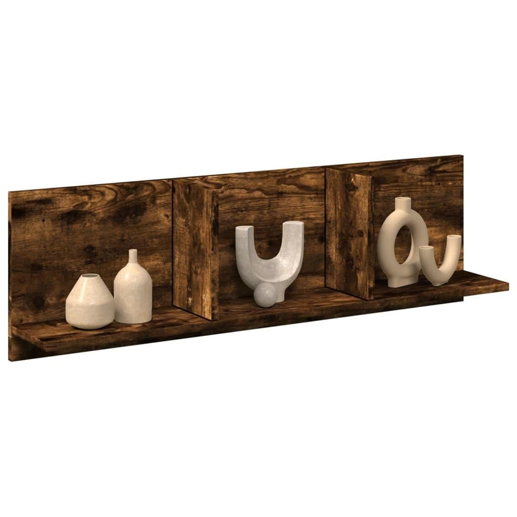 Armoire flottante chêne fumé 100cm gain de place optimal meuble suspendu salon