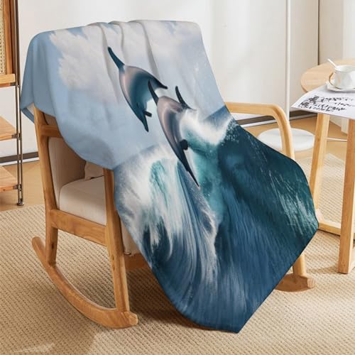 Manta de delfín extrasuave para sofá cama y televisión 5