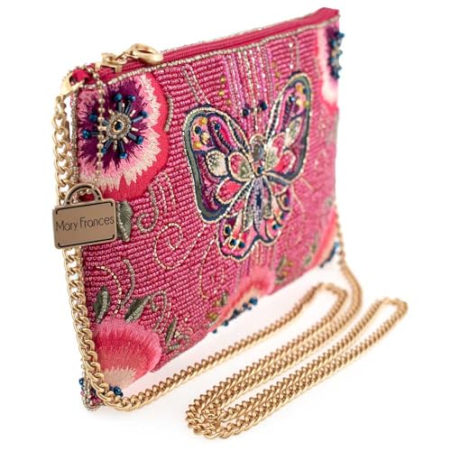 Mary Frances Social Butterfly Beaded Mini Crossbody Bag Floral Novelty Evening Clutch Purse, Multicolor3