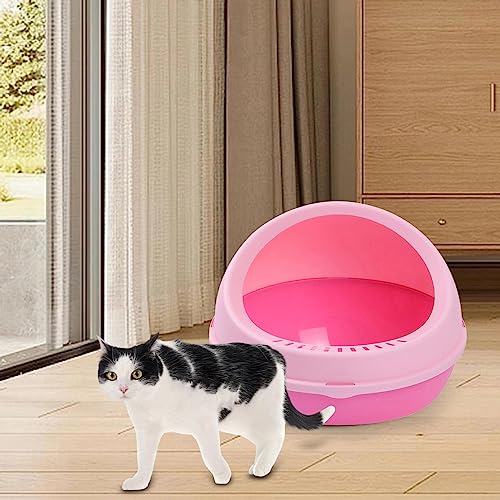 Baoblaze arenero semiabierto grande para gatos color rosa miniatura 3