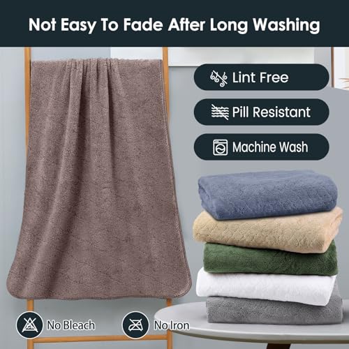Image of JML Microfiber Bath Towels, Oversized, Ultra Soft, Super Absorbent and Fast Drying, No Fading Large Bathroom Towel Set for Sport, Travel, Fitness (Coral Fleece - Chocolate, 30 in x 60 in)