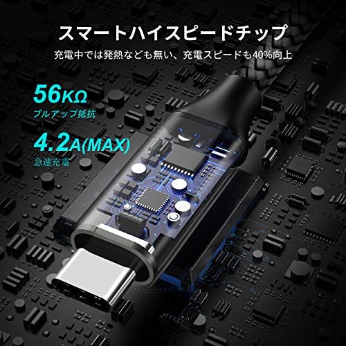 etguuds【0.15m 2本】USB Type C ケーブル 短い 急速充電 QC3.0 タイプc ケーブル 15cm 高速データ転送 Switch、Xperia、Galaxy S20 S10 S9 A20 A21 Note 10 9 8、FireHD8 10 Plus FireMax11、Xiaomi, その他Android USB-C機器対応