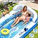 AixPool 2026 Inflatable Pool with Sprinkler,Durable Blow up Pool with Big Backrest, Rectangle Kids Pool Backyard,Children Swimming Pool,Small Inflatable Kiddie Pool,Outdoor Water Pool for Kids-M