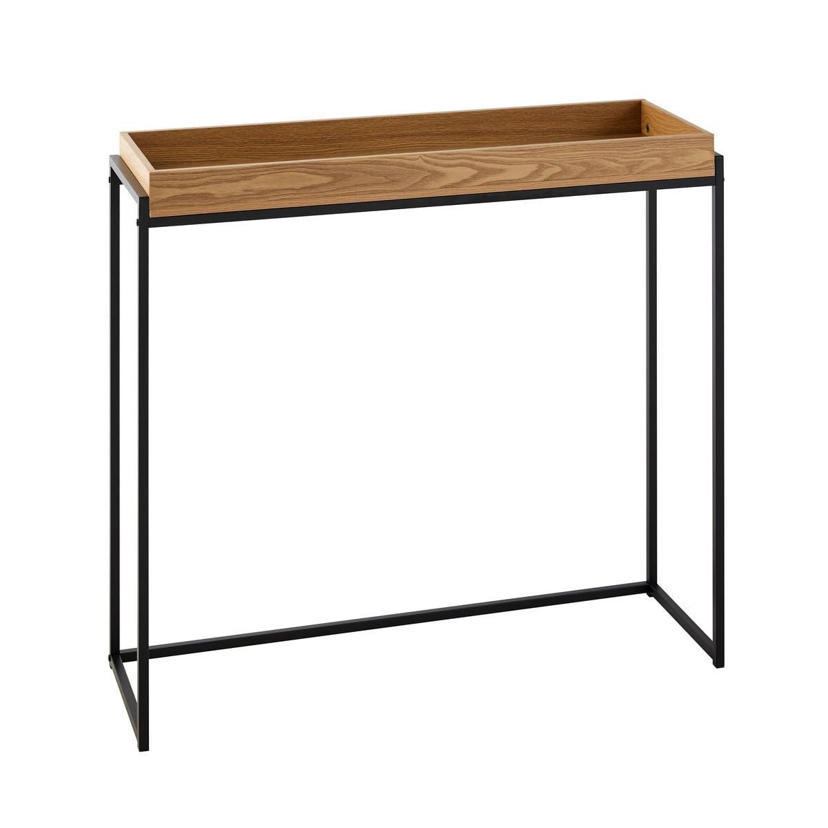 Calicosy – Console d'ingresso Jessie con vassoio a bordo e gambe in metallo nero – elegante design industriale – lunghezza 100 cm – mobile portaoggetti e decorazione