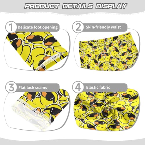 Girls Leggings Soft Toddler Ankle Length Bottoms Yellow Rubber Duck Kids Dance Yoga Pants 4-10 Years3