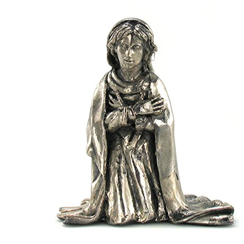 FranquiHOgar Presepe di Natale Nascita - Figurine con bagno in Argento Vintage | 8 statuine: Gesù Bambino, Maria, Giuseppe, Bue, Mula, 3 Re Magi | Fatto a Mano in Spagna