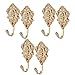 6-Pack Vintage Drapery Curtain Holdbacks Tieback Hooks Rose Pattern,Curtain Holdbacks (Golden)