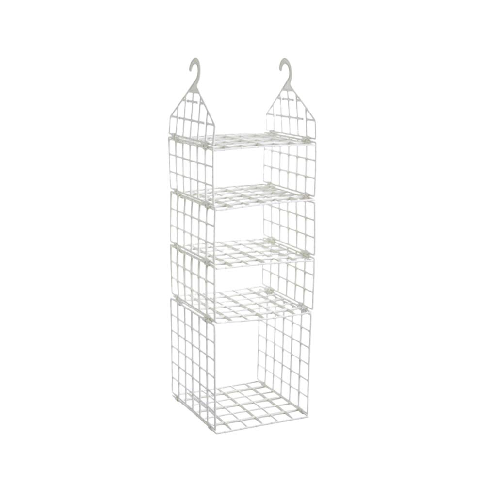 Organizador Plegable Blanco Colgante de Armario de Plástico Múltiples Capas y Diseño Ventilado para Ropa y Accesorios Hogar