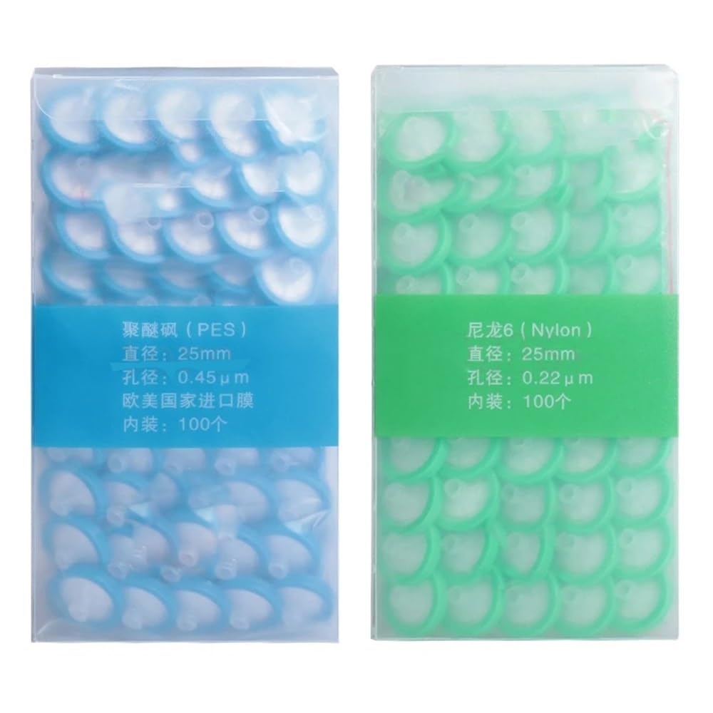 Sprzęt do przyrządów laboratoryjnych 100 szt./partia laboratorium 13 mm 25 mm materiał nylon / PES / strzykawka PTFE o rozmiarze porów 0,22 um/0,45 um/0,8um (25 mm 0,8um nylon6)
