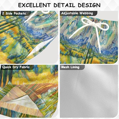 Field Mountain Yellow Boys Swim Trunks Quick Dry Toddler Swimsuit Boy Swimwear Bathing Suits Board Shorts XL3