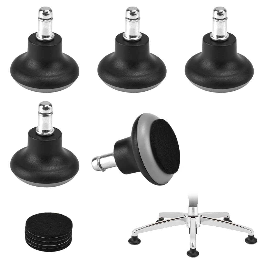AFASOES 5 Pcs Bell Glides Replacement, 2 Inch Glide Castors Office Chair Caster Furniture Castors Tower Castor Glides Office Chair Replacement with Felt Pads for Office Chair Wheels