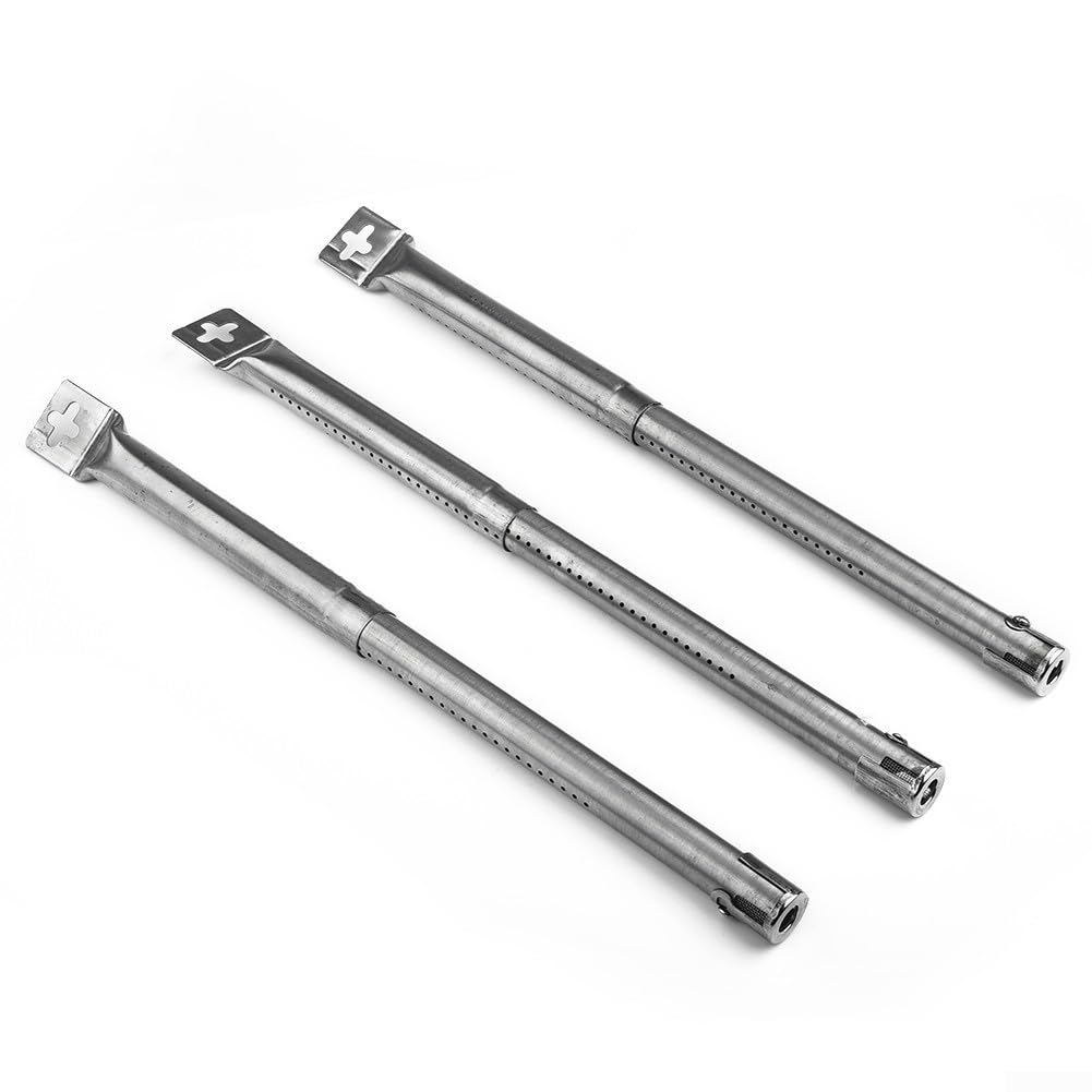 Replacement BBQ Grill Tube Burners Adjustable Length, Stainless Steel, 3 Count