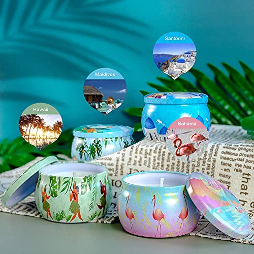 Natural Soy Wax Candles Gift Set, Winter Scented Candles Gift Set for Women, Travel,Parties, Gifts Including A Greeting Card - Sea Breeze, Lime, Mojito, Moonlight-4X2.5oz - Image 3