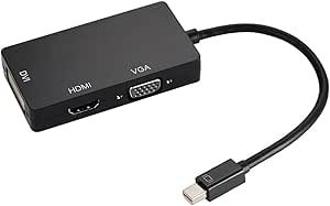 Jual Converter Adapter Mini Display Port/Mini DP/Thunderbolt 3 In 1 To HDMI, VGA, DVI High Quality I.366984948