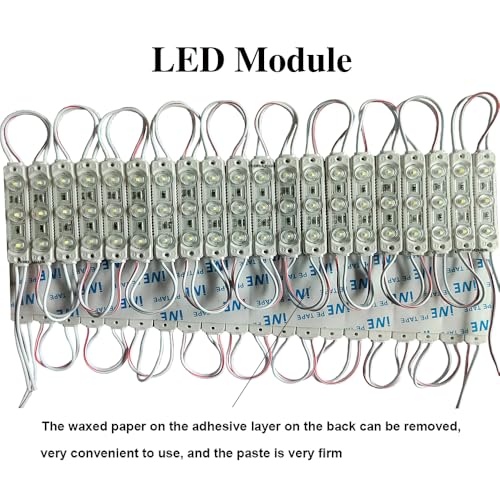 Image of LED Module Super Bright 200 PCS Red 2835SMD 3 LED Module Waterproof Decorative Light for Letter Sign Advertising Signs with Tape Adhesive Backside (Red)