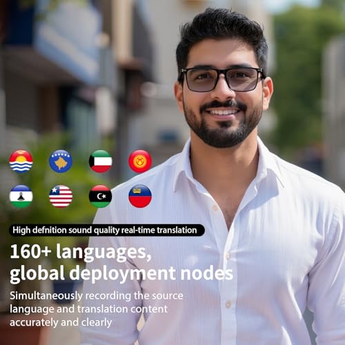 Image of AI Smart Glasses for Men Women, Real-Time Translation 160+ Language