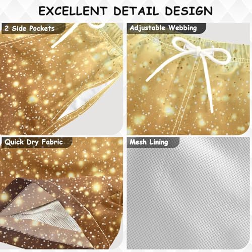 Pigsaly Boys Swim Trunks Cream Gradient Flashing Butter Yellow Glitter Boys Board Shorts Swimsuit Swimwear Bathing Suit 5T3