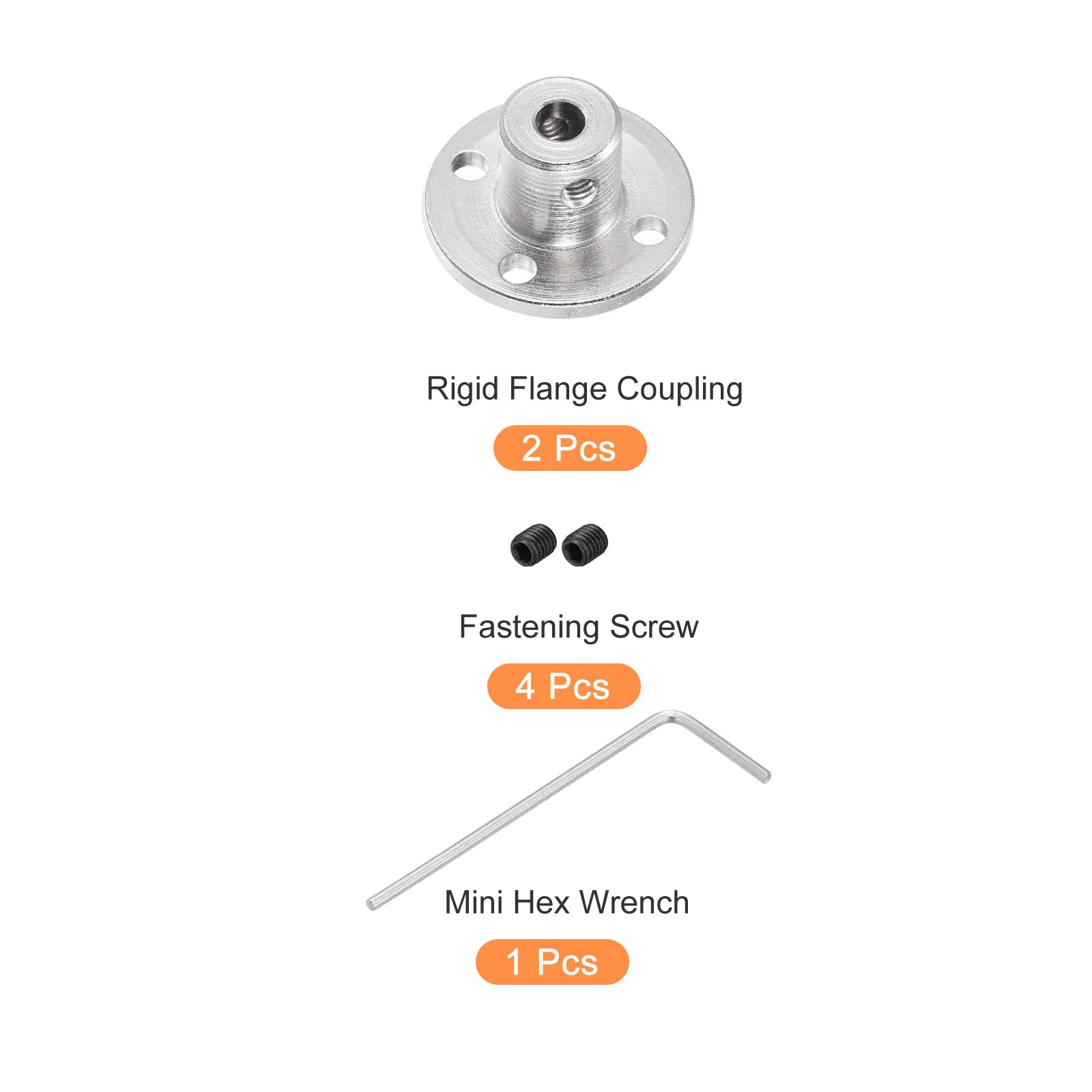 4 Connettori Di Accoppiamento Flangiato 5mm Con Viti - Per Motori Modello RC | Distanza Fori 15mm - Foto 2