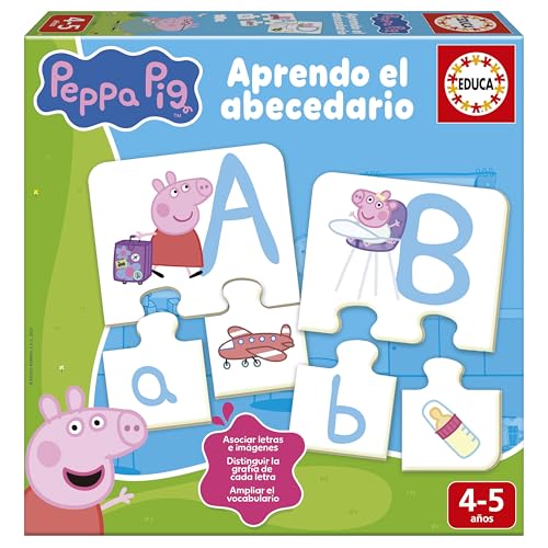 Educa - Juego de Letras Peppa Pig | Puzzle Abecedario para niños | Juego Educativo a Partir de 4 años (15652)