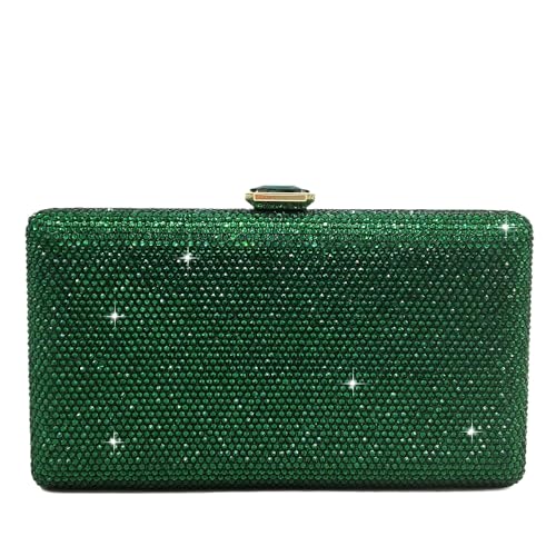 Image of Boutique De FGG Crystal Evening Bags for Women Formal Party Box Clutch Wedding Rhinestone Handbags Bridal Clutch Purse,Mini
