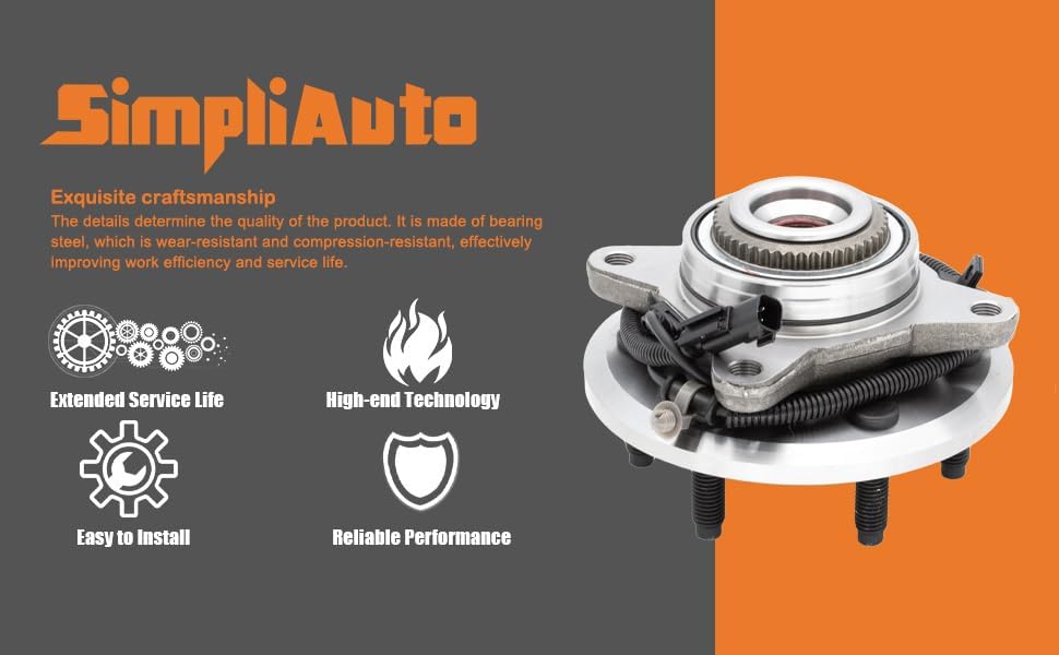 515142 Front Wheel Hub Bearing Assembly Compatible with 2011 2012 2013 2014 Ford F150, Ford Expedition, Lincoln Navigator, 4WD, 4x4, Excluding Heavy Duty Payload Package - Image 4