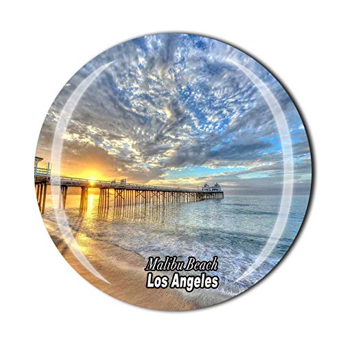 Wedare Magnet Souvenir 3D Malibu Beach Los Angeles USA America Fridge Crystal Glass Tourist Travel Collection Gift ic Sticker Home Kitchen Decoration