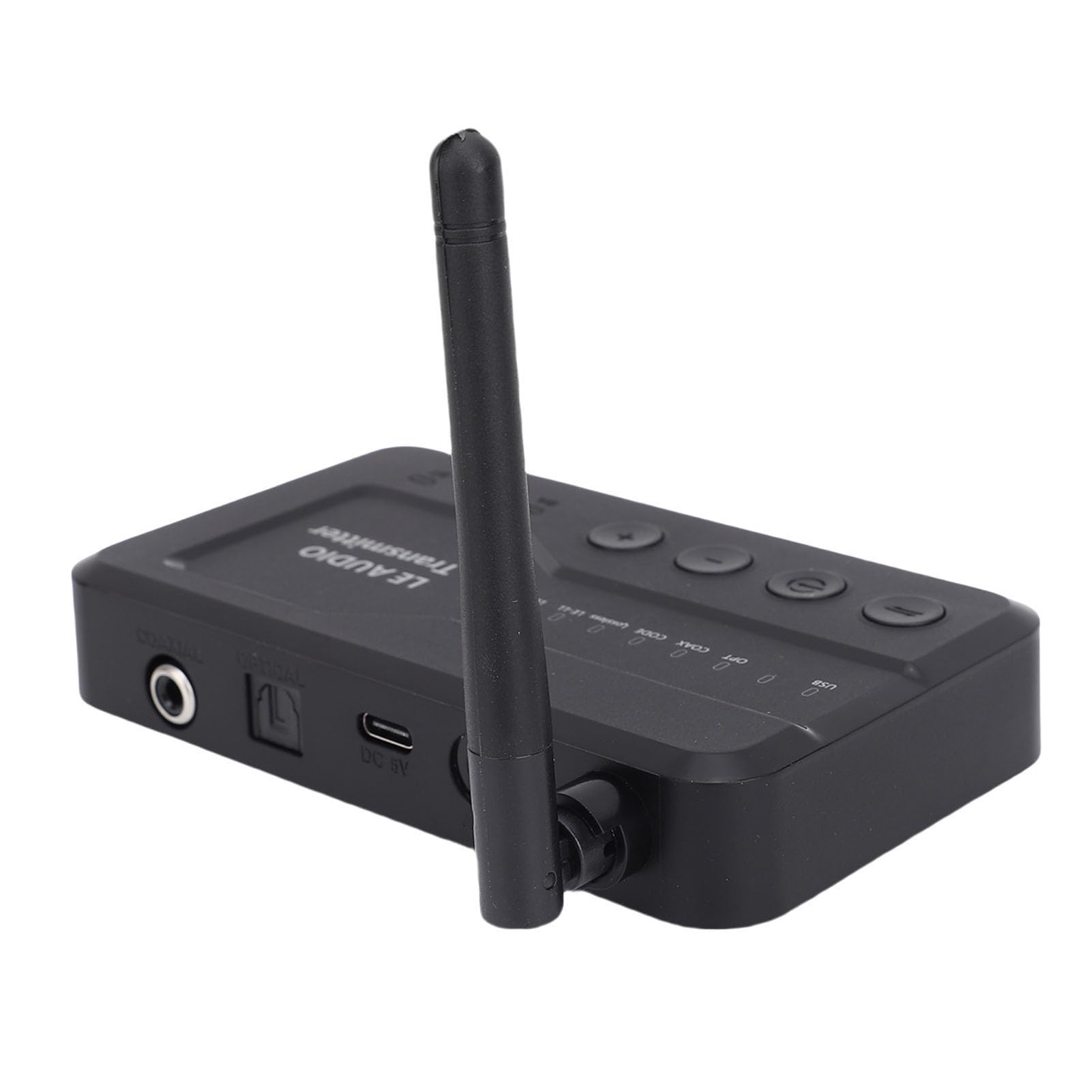 Adaptador de Audio 5.3, Adaptador de Transmisor de Audio Inalámbrico de Alcance de 50 M con Entradas USB AUX Opt Coax Antena Externa, Transmisor de LE