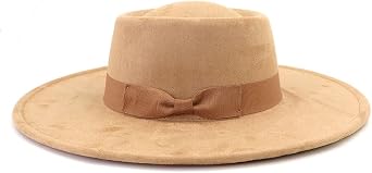 LIDHAY Wide Brim Fedora Hats for Women Men Large Suede Panama Rancher Hat Pork Pie Jazz Hat