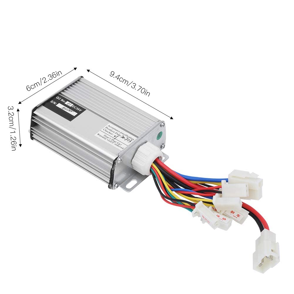 Alomejor Controlador de Acelerador 36V 1000W Controlador de Velocidad de Cepillo de Motocicleta con Kit de empuñadura de Acelerador de Cable Largo Ordinario
