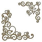 Heart Flourish Corner Set Laser Cut Chipboard - 2 Piece Set