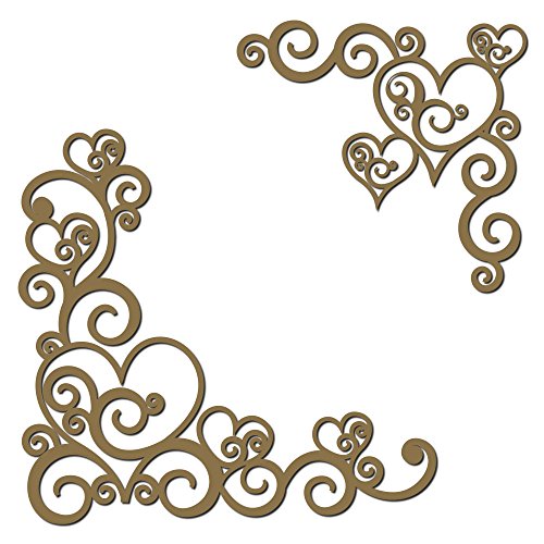Heart Flourish Corner Set Laser Cut Chipboard - 2 Piece Set