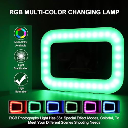 Image of Ring Light for Phone, Phone Ring Light Stabilizer for Video Recording,Smartphone Video Rig for Tiktok Vlogging,RGB Video Light for Photography Filmmaking Video Maker,Stabilizer Light Combination